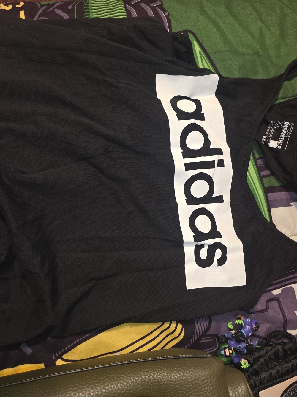 Adidas Black Tank Top with White Logo